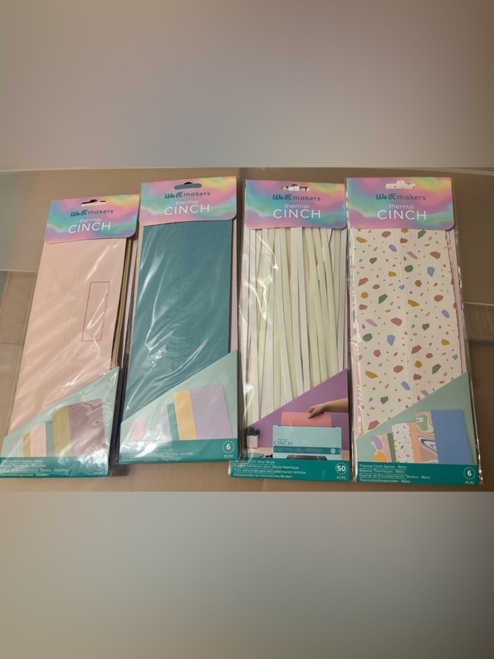 Thermal Cinch Binding Spines and Covers - Pastel Pink, Teal, White, Patterned